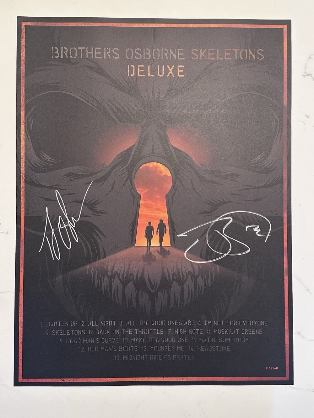 BROTHERS OSBORNE Skeletons Deluxe 18"x24" Poster #138/260 Signed Autographed by